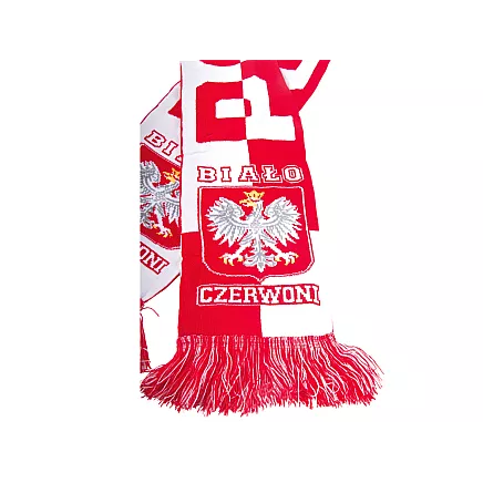 Фанатский шарф «польша» для матча на стадионе, бело-красный, мягкий, двусторонний