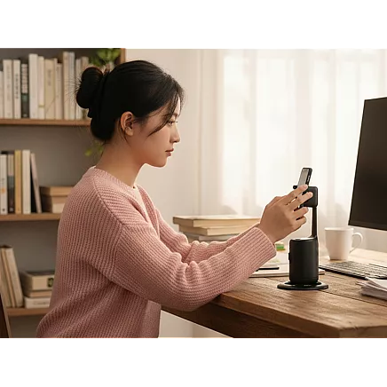 Вращающийся штатив для телефона со стабилизатором, поворот на 360°, функция автослежения по лицу