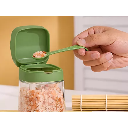 300ml glass spice jar with handle + spoon