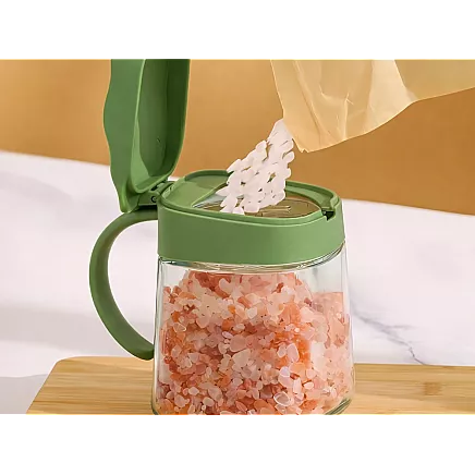 300ml glass spice jar with handle + spoon