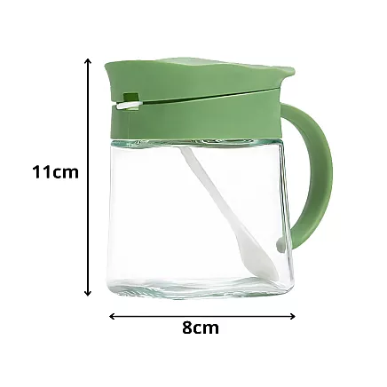 300ml glass spice jar with handle + spoon