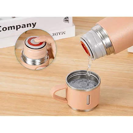 Термос объемом 400 мл на 3 чашки из нержавеющей стали для кофе и чая, дорожный и туристический