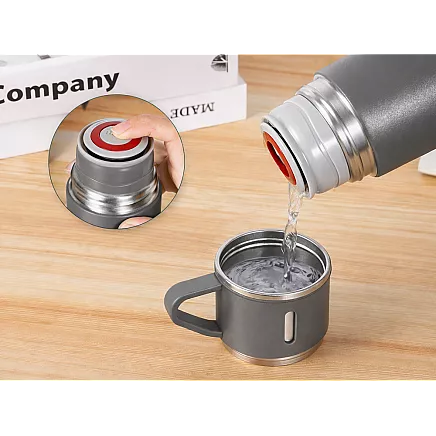 Термос объемом 400 мл на 3 чашки из нержавеющей стали для кофе и чая, дорожный и туристический