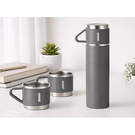 Термос объемом 400 мл на 3 чашки из нержавеющей стали для кофе и чая, дорожный и туристический