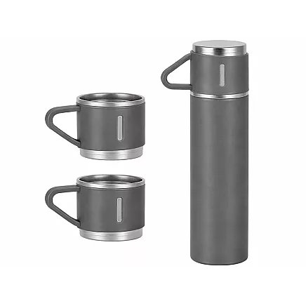 Термос объемом 400 мл на 3 чашки из нержавеющей стали для кофе и чая, дорожный и туристический