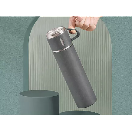 Термос объемом 400 мл на 3 чашки из нержавеющей стали для кофе и чая, дорожный и туристический