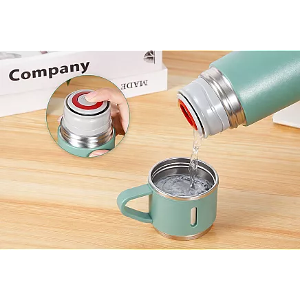 Термос объемом 400 мл на 3 чашки из нержавеющей стали для кофе и чая, дорожный и туристический