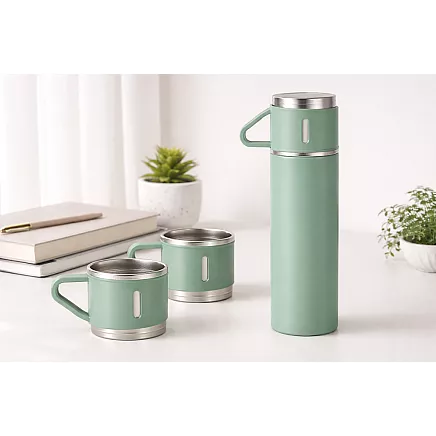 Термос объемом 400 мл на 3 чашки из нержавеющей стали для кофе и чая, дорожный и туристический