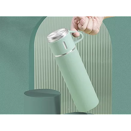 Термос объемом 400 мл на 3 чашки из нержавеющей стали для кофе и чая, дорожный и туристический