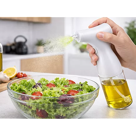 ELECTRIC OIL, OLIVE OIL AND VINEGAR SPRAYER – 200ml GLASS SPRAY BOTTLE