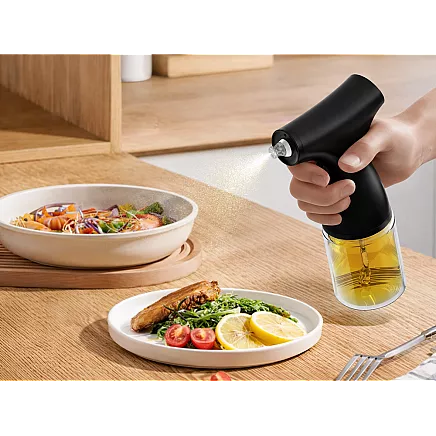 ELECTRIC OIL, OLIVE OIL AND VINEGAR SPRAYER – 200ml GLASS SPRAY BOTTLE