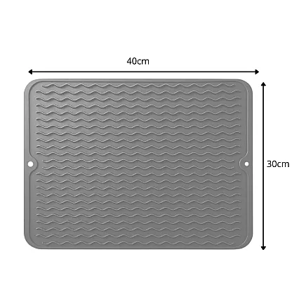 DISH-DRYING MAT, DRIP TRAY, SILICONE COUNTERTOP MAT FOR LARGE POTS