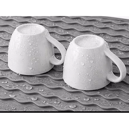 DISH-DRYING MAT, DRIP TRAY, SILICONE COUNTERTOP MAT FOR LARGE POTS