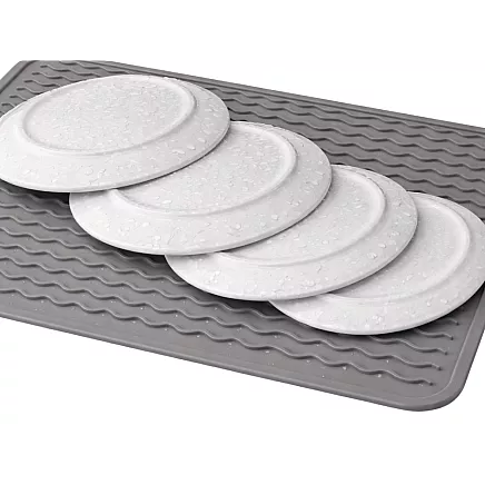DISH-DRYING MAT, DRIP TRAY, SILICONE COUNTERTOP MAT FOR LARGE POTS