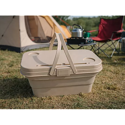 Складная силиконовая корзина для пикника, туристический столик, водонепроницаемый контейнер