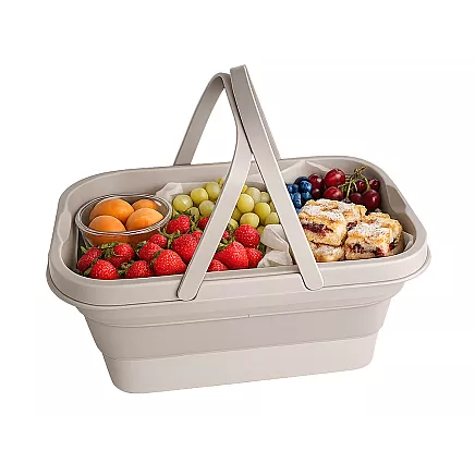 Складная силиконовая корзина для пикника, туристический столик, водонепроницаемый контейнер