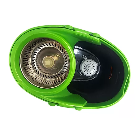 360° rotating mop with wheeled bucket – set of 2 microfibre pads