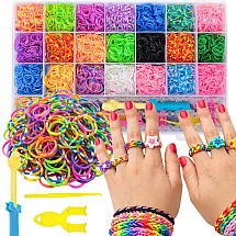 XXL BRACELET-MAKING KIT – 6,800 ELASTIC STRINGS, 22 COLOURS, KROSNO GIFT SET