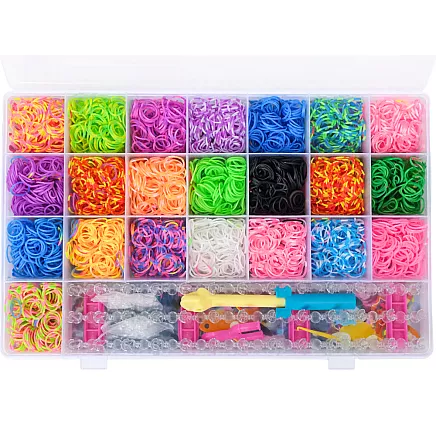 XXL BRACELET-MAKING KIT – 6,800 ELASTIC STRINGS, 22 COLOURS, KROSNO GIFT SET