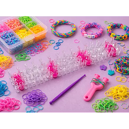 XXL BRACELET-MAKING KIT – 6,800 ELASTIC STRINGS, 22 COLOURS, KROSNO GIFT SET