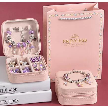 PURPLE BRACELET MAKING SET (50)