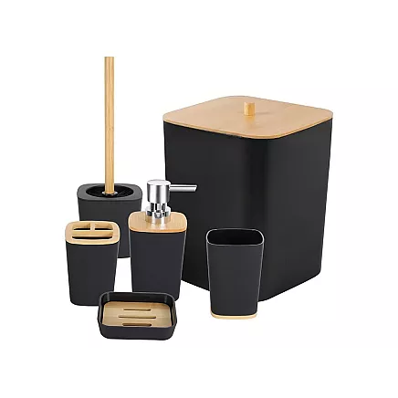 BATHROOM SET 6628 6 PCS BLACK (12) GAB_C