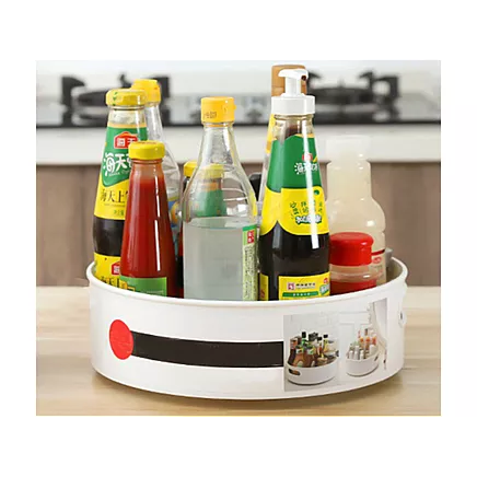 Rotating kitchen organiser spice bowl