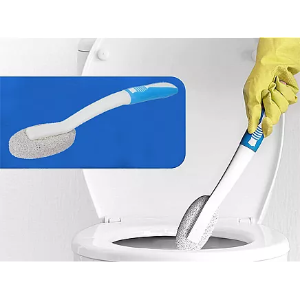 Pumice brush for bathroom cleaning