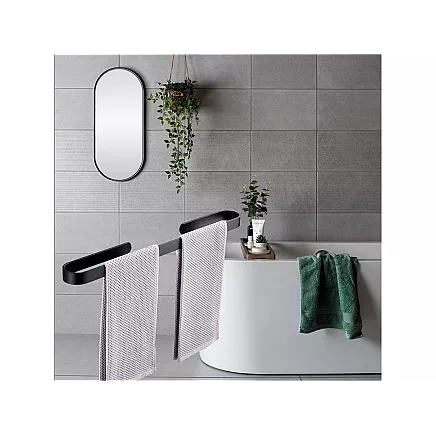 Vannas istabas metāla dvieļu pakaramais, turētājs, Melns