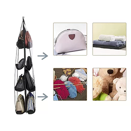 Piekaramais organaizers rokassomiņām skapim, melns