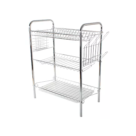 Three-tier drying rack kitchen drainer