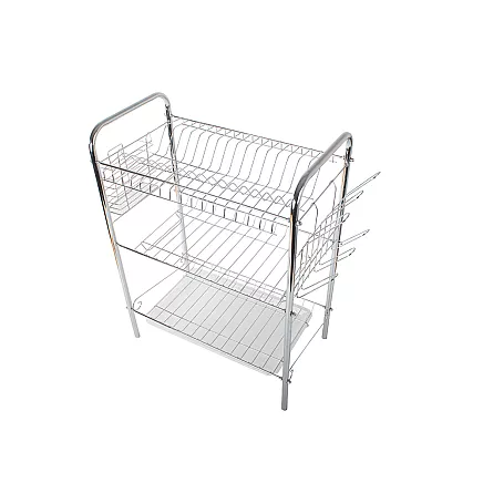 Three-tier drying rack kitchen drainer