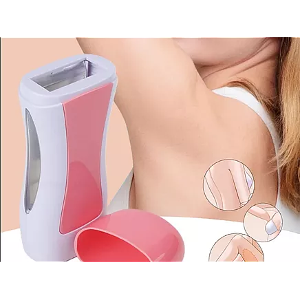 Vaksācijas komplekts ar sildītāju, vasku kasetē un strēmelēm, rozā-balts