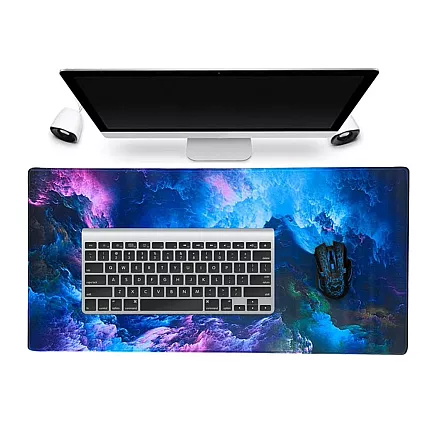 RGB LED Apgaismots Spēļu Datorgalda Klaviatūras Paklājs Peles Paliktnis 90x40 cm, Kosmoss