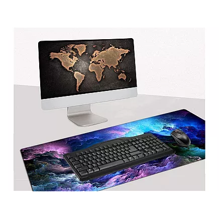 RGB LED Apgaismots Spēļu Datorgalda Klaviatūras Paklājs Peles Paliktnis 90x40 cm, Kosmoss