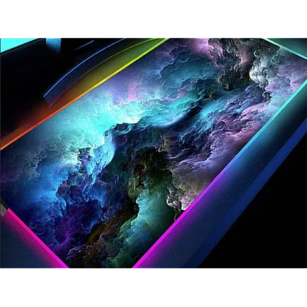 RGB LED Apgaismots Spēļu Datorgalda Klaviatūras Paklājs Peles Paliktnis 90x40 cm, Kosmoss
