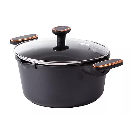 Dziļais katliņš ar vāku un nepiedegošu pārklājumu, 4,55 l, lietais alumīnijs