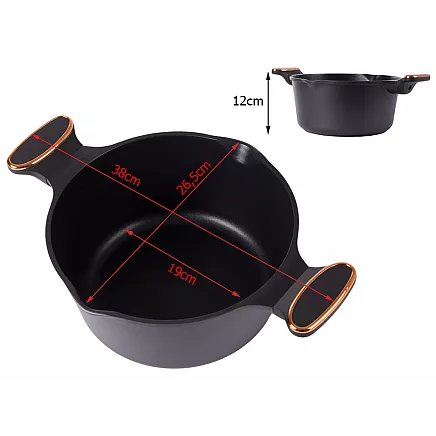 Dziļais katliņš ar vāku un nepiedegošu pārklājumu, 4,55 l, lietais alumīnijs