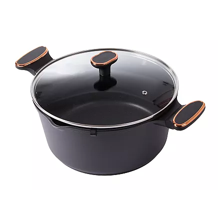 Dziļais katliņš ar vāku un nepiedegošu pārklājumu, 7 l, lietais alumīnijs