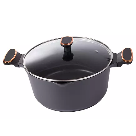 Dziļais katliņš ar vāku un nepiedegošu pārklājumu, 7 l, lietais alumīnijs