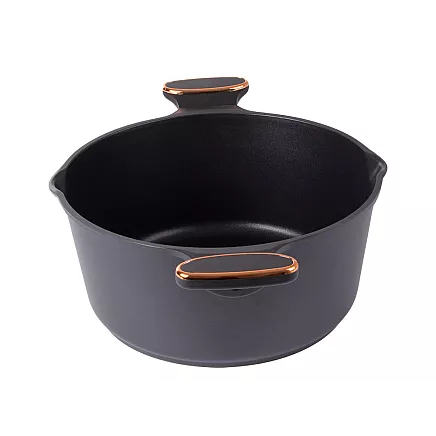 Dziļais katliņš ar vāku un nepiedegošu pārklājumu, 7 l, lietais alumīnijs