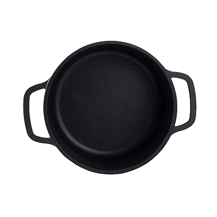 Dziļā panna ar vāku un nepiedegošu pārklājumu, 2 l, indukcijai un gāzei, lietais...