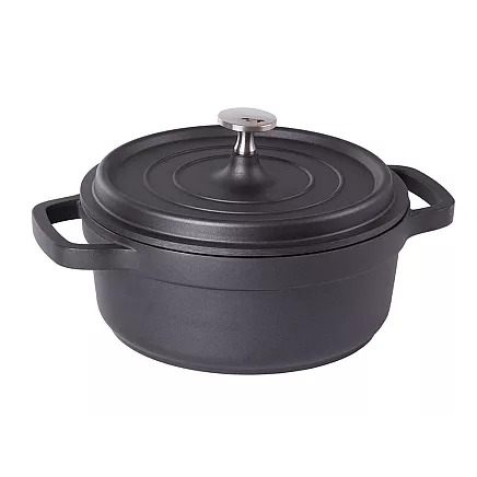 Dziļā panna ar vāku un nepiedegošu pārklājumu, 2 l, indukcijai un gāzei, lietais...