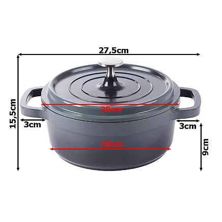 Baking pot non stick induction gas lid 2l