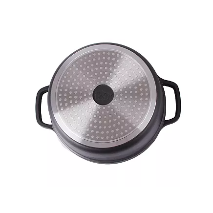 Cepamais katls ar vāku un nepiedegošu pārklājumu, 4 l, lietais alumīnijs