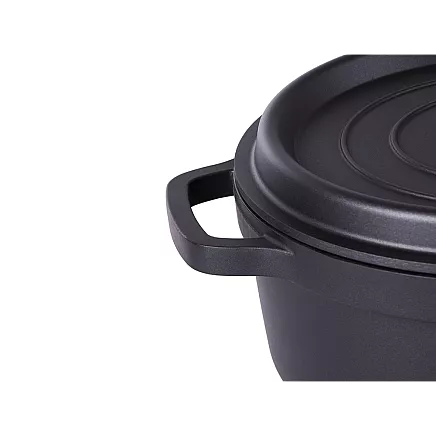 Cepamais katls ar vāku un nepiedegošu pārklājumu, 4 l, lietais alumīnijs