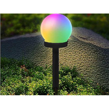 4x rgb solar garden ball lamp 10 cm