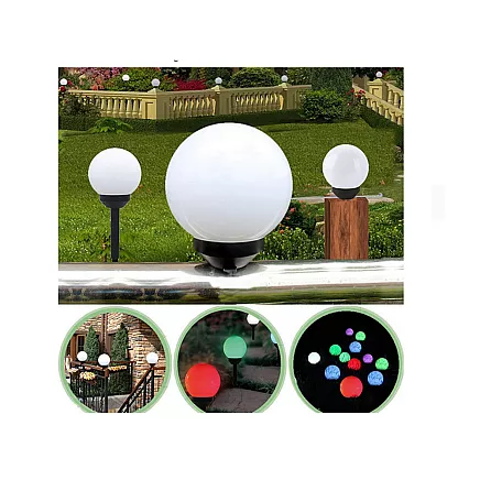 4x rgb solar garden ball lamp 10 cm