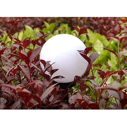 Saules dārza lampa bumba ar spicu, 10 cm, 4 gab., balta