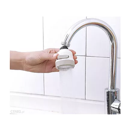 Grozāms jaucējkrāna ūdens aerators ar 3 strūklām, plastmasa, krēmkrāsas